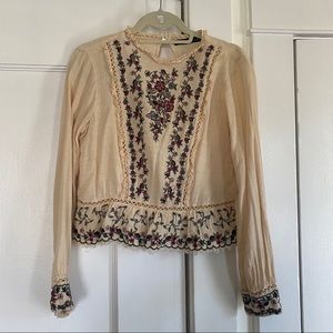 Zara Victorian blouse floral